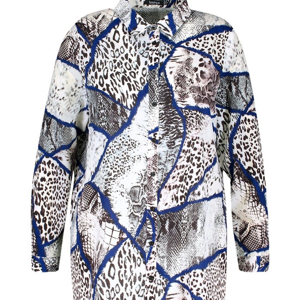 Boohoo snake print shirt dress